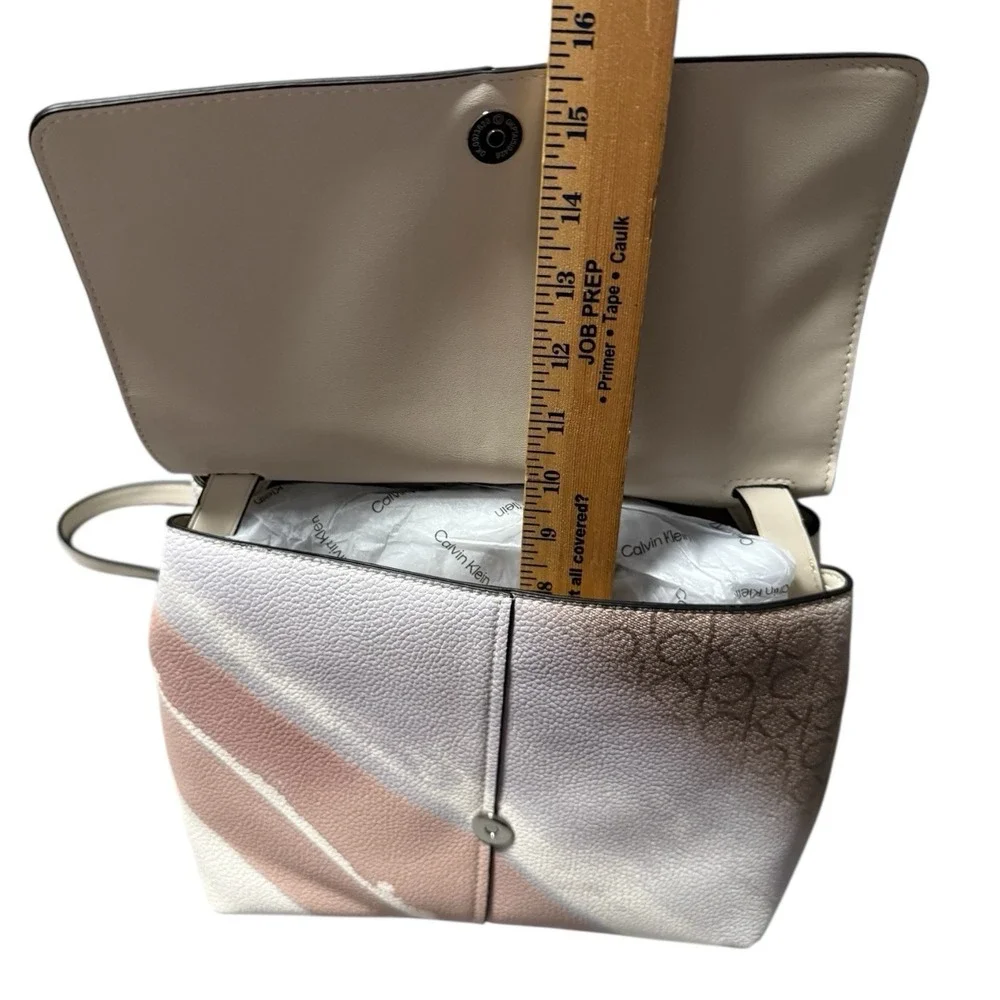 NWT Calvin Klein Myra Signature Crossbody Color Block Luxury Large‎ Bag $168